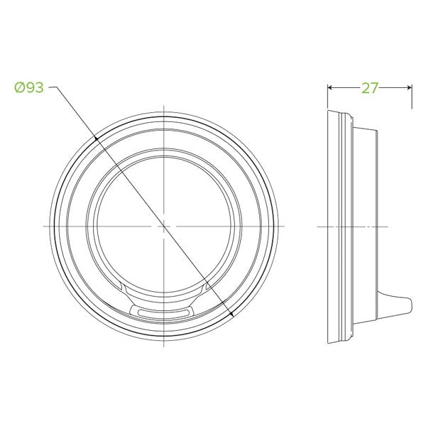 BioPak 90mm Large White PS Sipper BioCup Lid - (Pack of 1000)