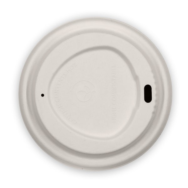 BioPak 90mm Large Natural Plant Fibre BioCup Lid - (Pack of 1000)