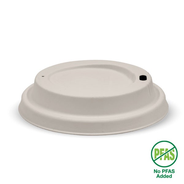 BioPak 90mm Large Natural Plant Fibre BioCup Lid - (Pack of 1000)