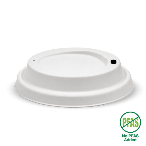 BioPak 90mm Large White Plant Fibre BioCup Lid - (Pack of 1000)