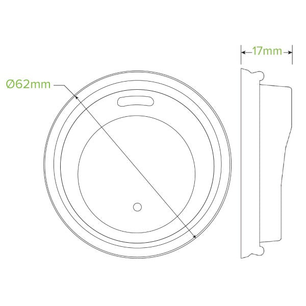 BioPak 63mm / 4oz White PS Sipper BioCup Lid - (Pack of 1000)