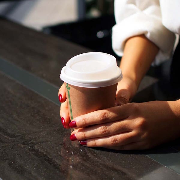 BioPak 80mm Small Clear PLA BioCup Lid - (Pack of 1000)