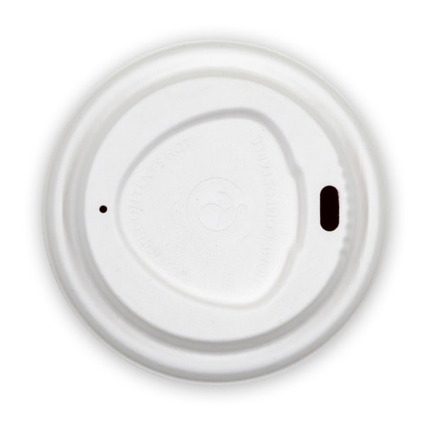 BioPak 80mm Small White Plant Fibre BioCup Lid - (Pack of 1000)