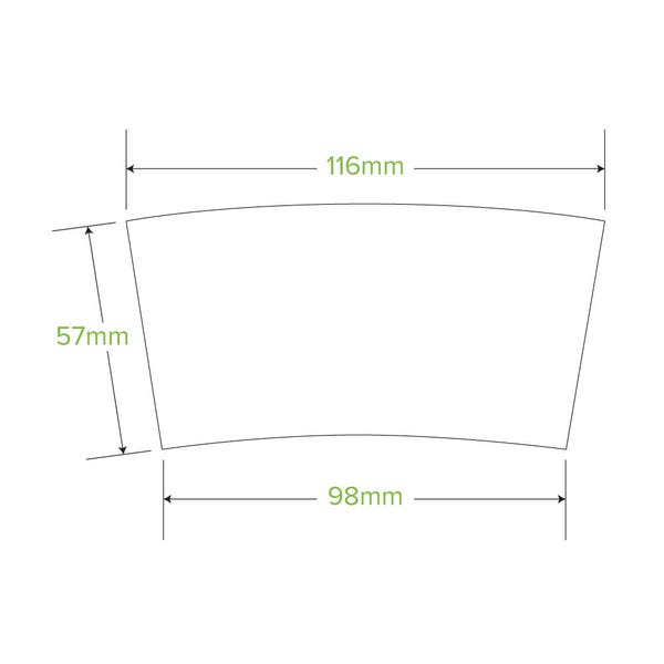 BioPak 8oz (80mm) Paper Cup Sleeve - (Pack of 1000)