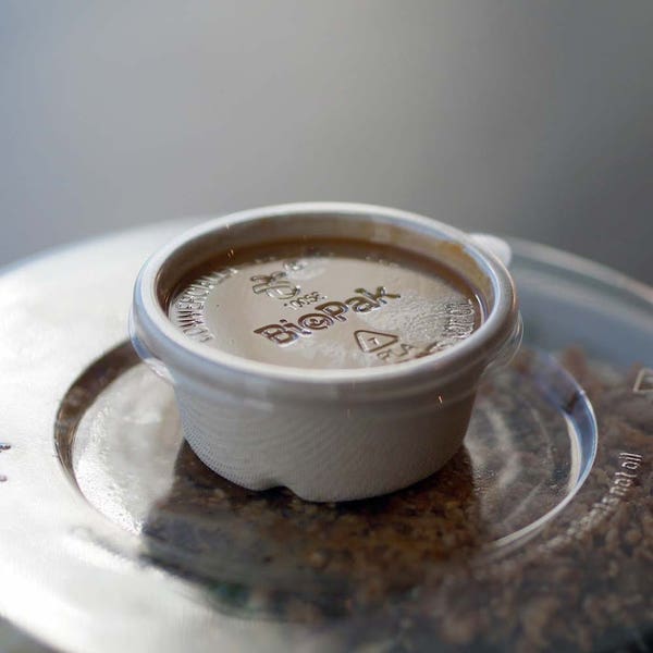 BioPak 60ml PLA Sauce BioCup Lid - (Pack of 1000)