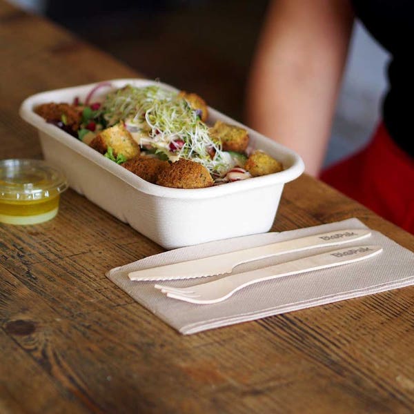 BioPak 1-Ply 1/4 Fold Natural Lunch BioNapkin - (Pack of 3000)