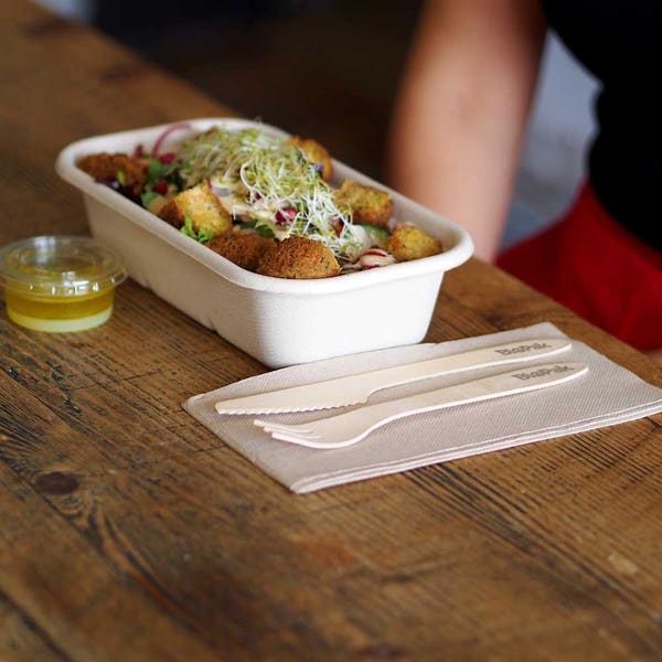 BioPak 100 Pack - 1/4 Fold Natural Napkin - (Carton of 400)