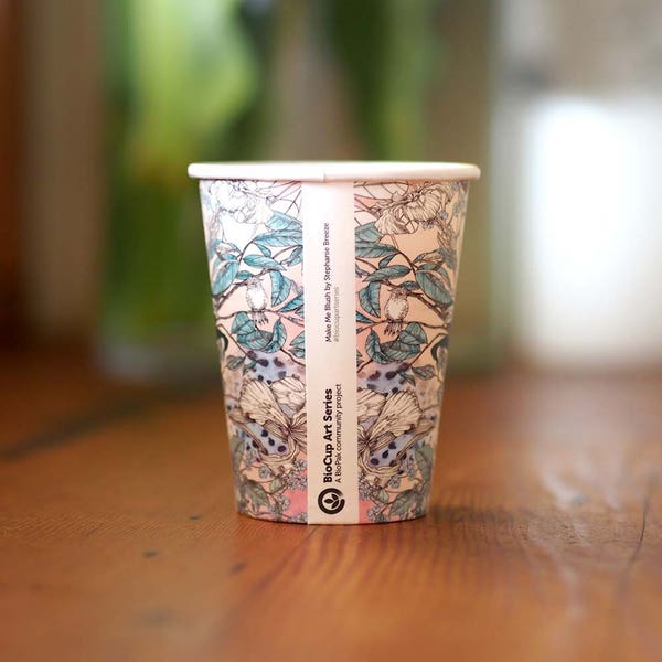 BioPak 230ml / 6oz (80mm) Art Series Single Wall BioCup - (Pack of 1000)