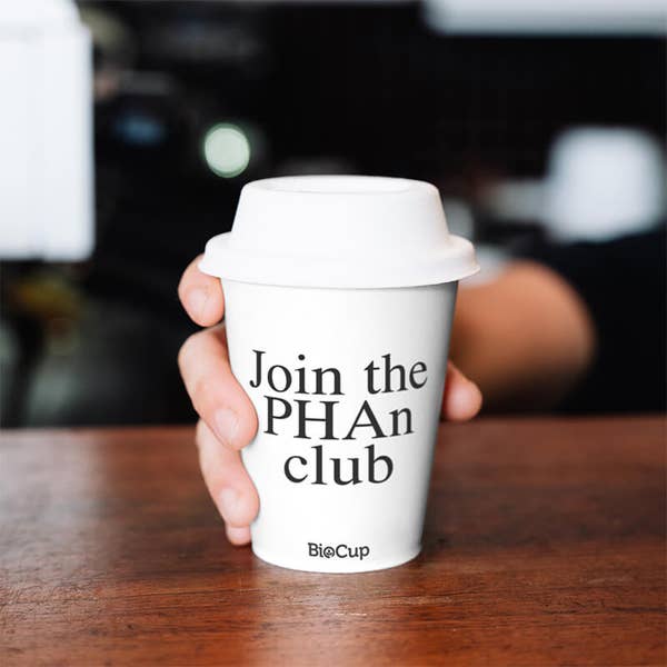 BioPak 280ml / 8oz (80mm) White PHA Single Wall BioCup - (Pack of 1000)