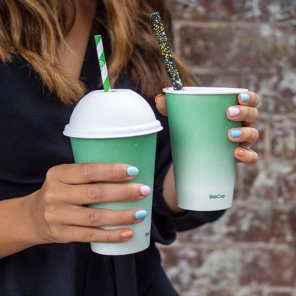 BioPak 80mm Plant Fibre Dome Cold Paper BioCup Lid - (Pack of 1000)