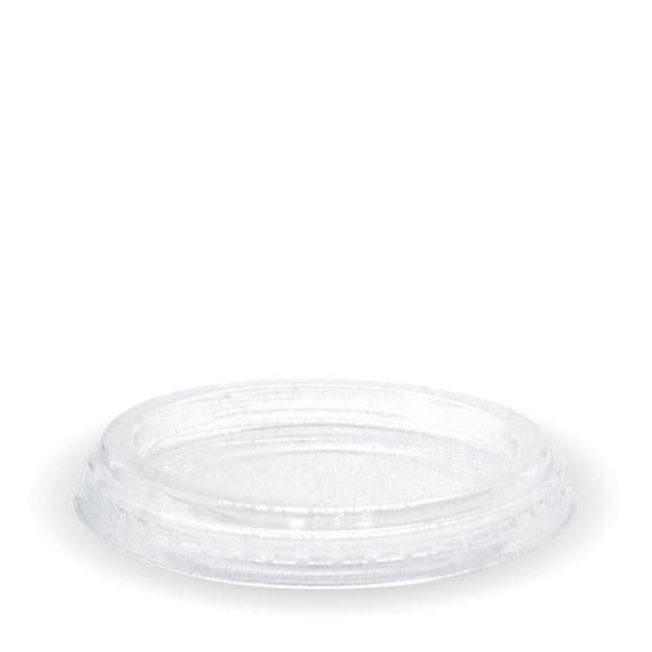 BioPak 60-280ml Flat Clear BioCup Lid - (Pack of 1000)
