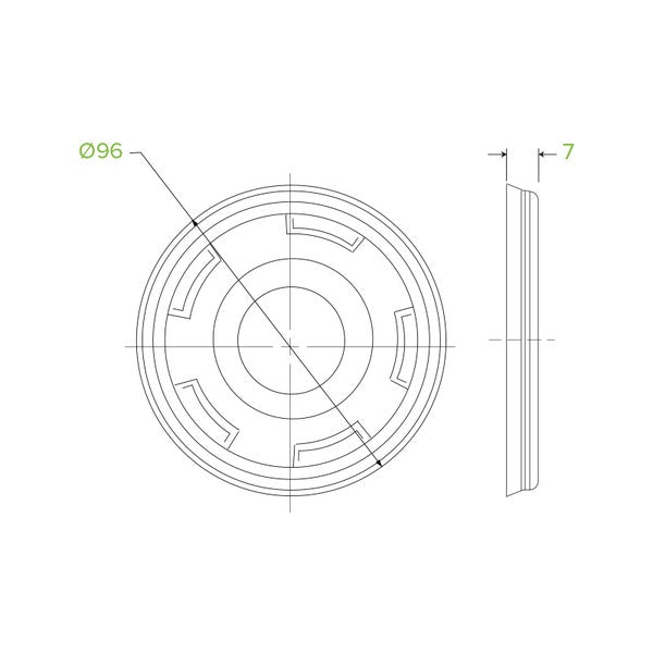 BioPak 300-700ml Flat Clear BioCup Lid - (Pack of 1000)