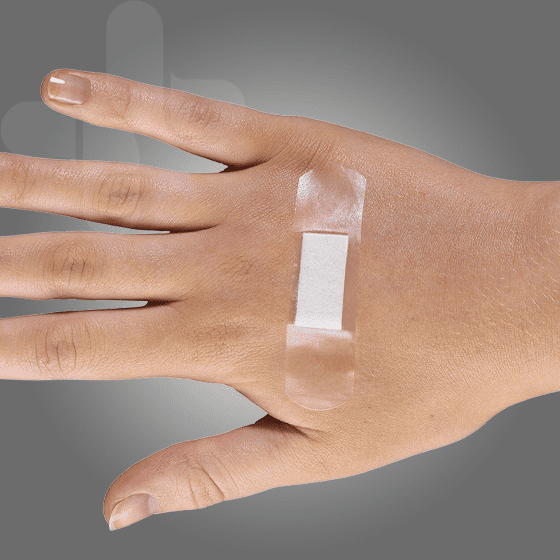 AEROPLAST Transparent Standard Strip 7.2 x 1.9cm Env/25 - (Pack of 20)