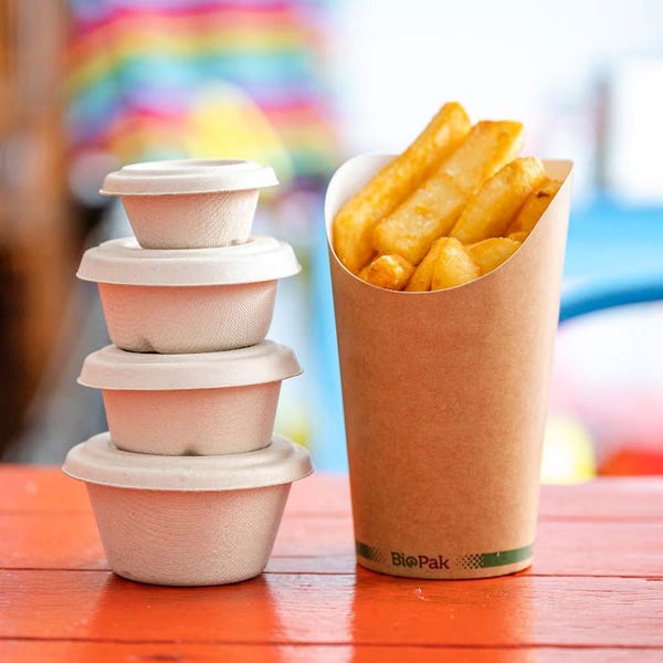 BioPak 90ml Natural Plant Fibre Sauce BioCup - (Pack of 1000)