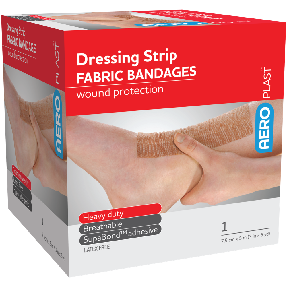 AEROPLAST Premium Fabric Dressing Strip 7.5cm x 5M - (Pack of 4)