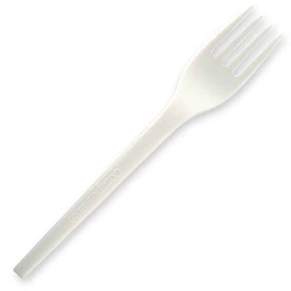 BioPak 16.5cm / 6.5" PLA Fork - (Pack of 1000)
