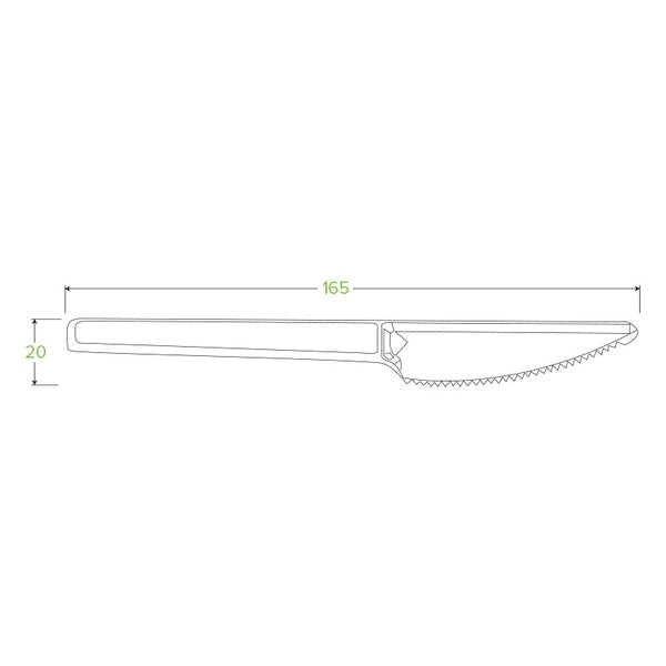 BioPak 16.5cm / 6.5" PLA Knife - (Pack of 1000)
