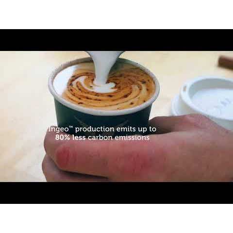 BioPak 320ml / 10oz (80mm) White Single Wall BioCup - (Pack of 1000)