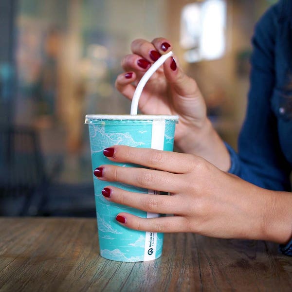 BioPak 510ml / 16oz (90mm) Art Series Single Wall BioCup - (Pack of 1000)