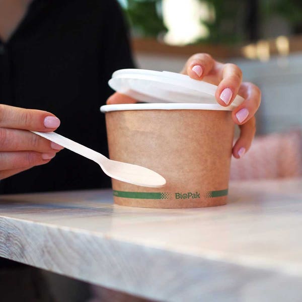 BioPak 10cm Wood Teaspoon - (Pack of 2000)