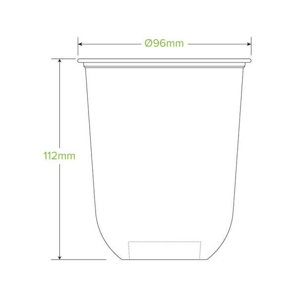 BioPak 500ml Clear Unbranded Tumbler Biocup - (Pack of 1000)