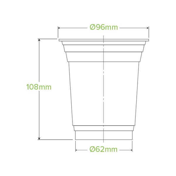 BioPak 420ml Clear Unbranded BioCup - (Pack of 1000)