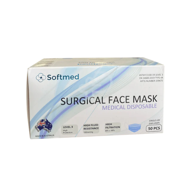 Level 3 3-ply Surgical Face Mask - Blue | Australian Made