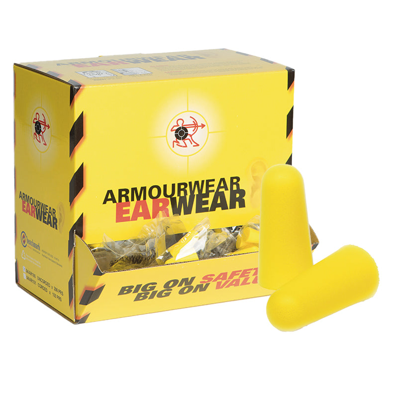 ARMOURWEAR Uncorded PU Earplugs Class 5 26dB - Box of 200