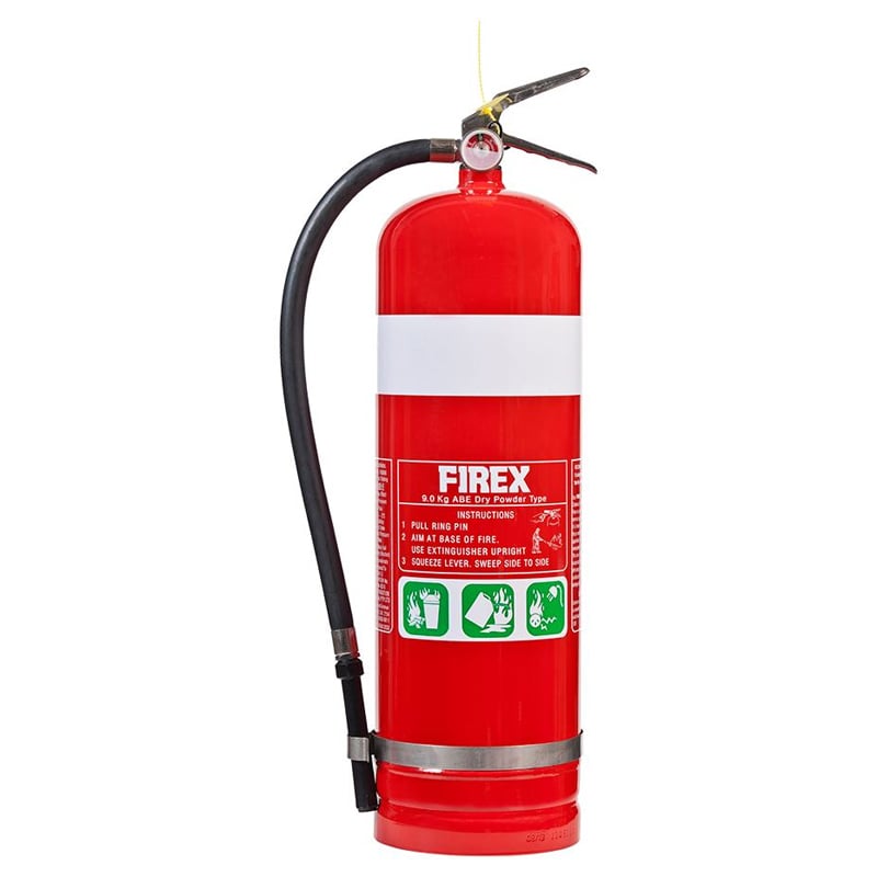 FIREX R9.0 (OLD FXM90) 9.0KG ABE DRY POWDER EXTINGUISHER + BRACKET 6A:80B:E