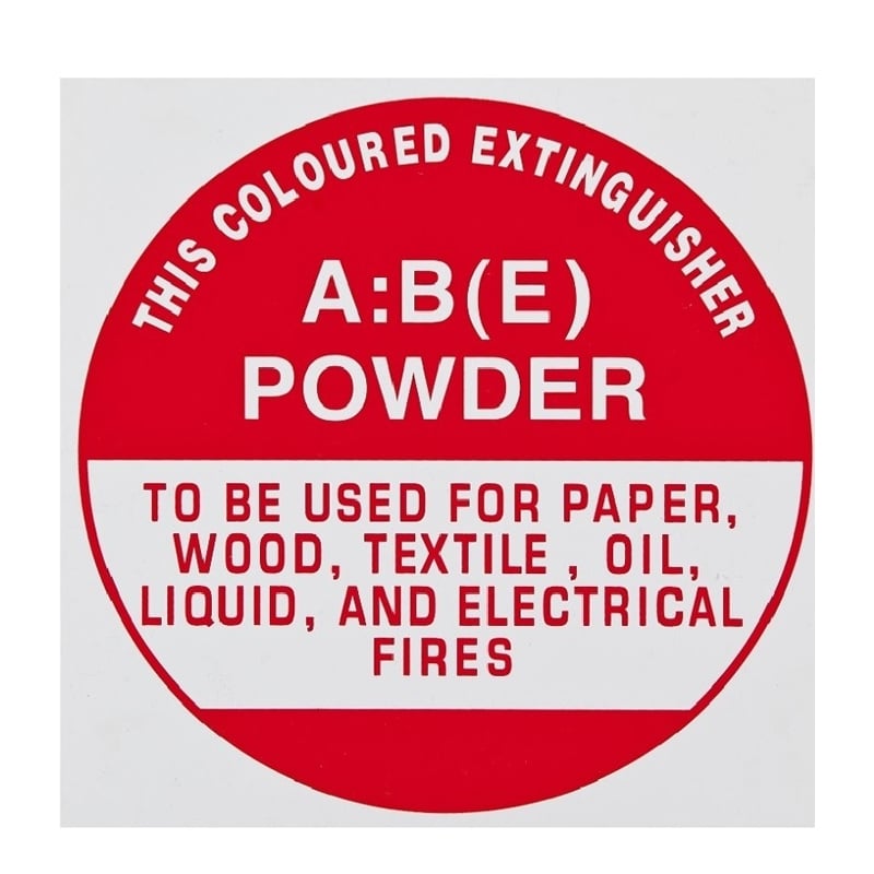 FIREX IDABE INSTRUCTION SIGN ABE DRY POWDER (205mm dia) – PLASTIC