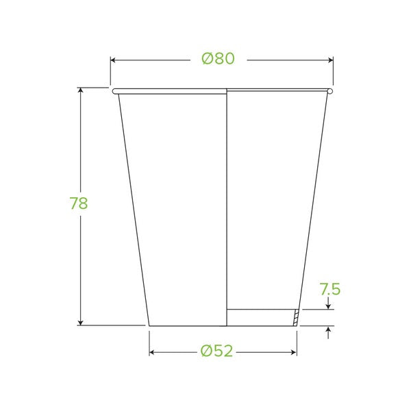 BioPak 230ml / 6oz (80mm) Art Series Single Wall BioCup - (Pack of 1000)