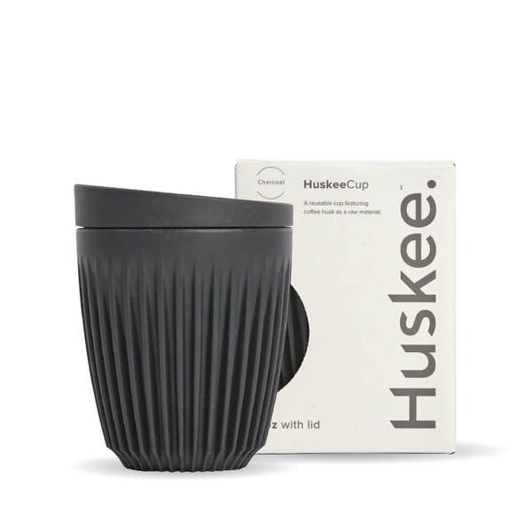 8oz Charcoal HuskeeCup & Lid (x12)