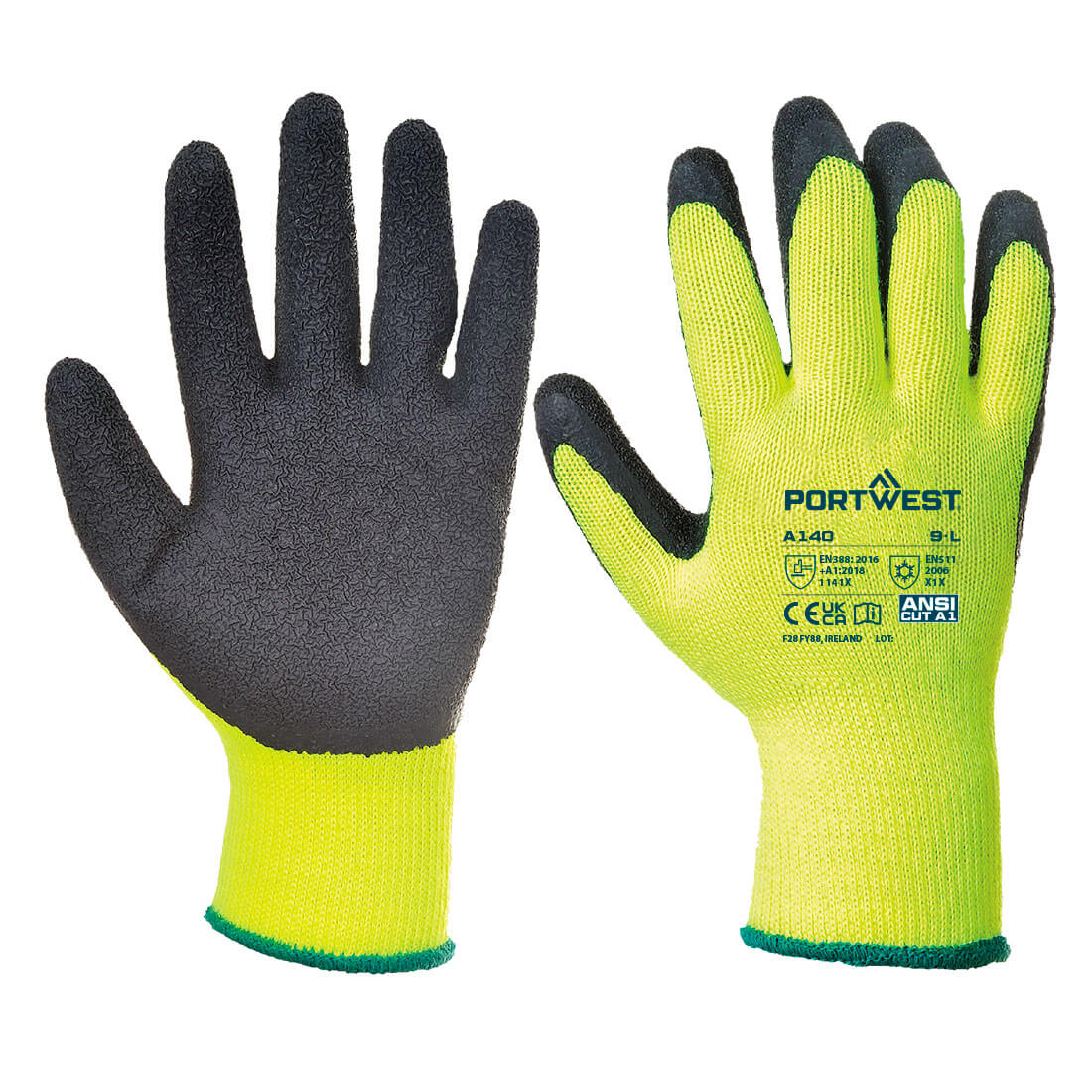 PORTWEST Thermal Grip Glove - Latex Black - A140