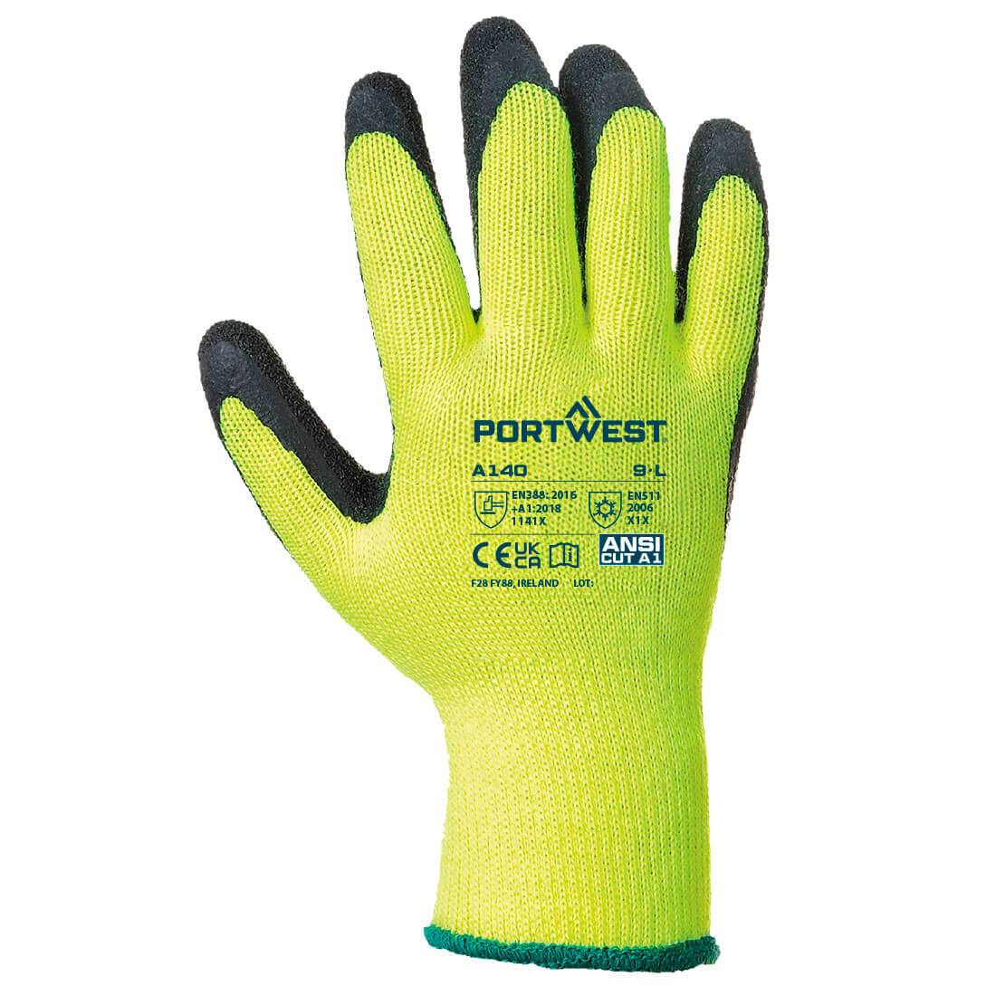 PORTWEST Thermal Grip Glove - Latex Black - A140