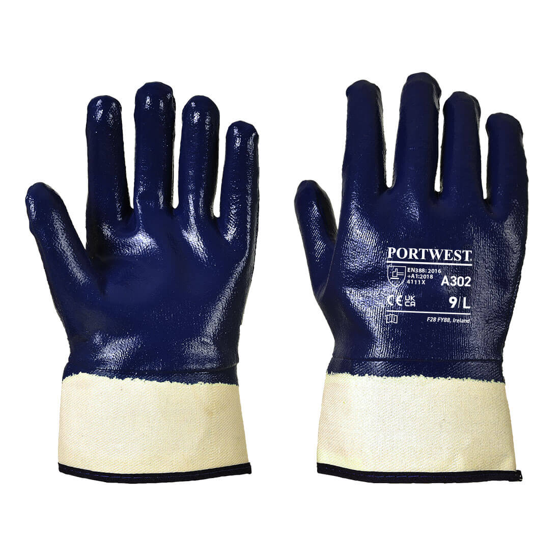 PORTWEST Fully Dipped Nitrile Safety Cuff Navy - A302