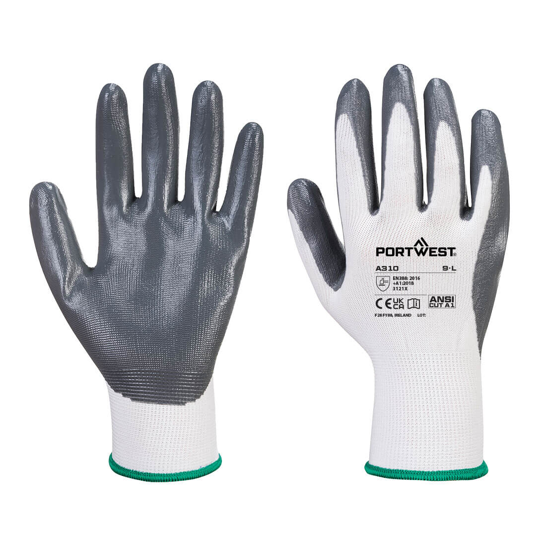 PORTWEST Flexo Grip Nitrile Glove Grey/White - A310