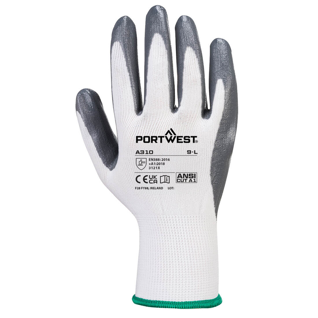 PORTWEST Flexo Grip Nitrile Glove Grey/White - A310