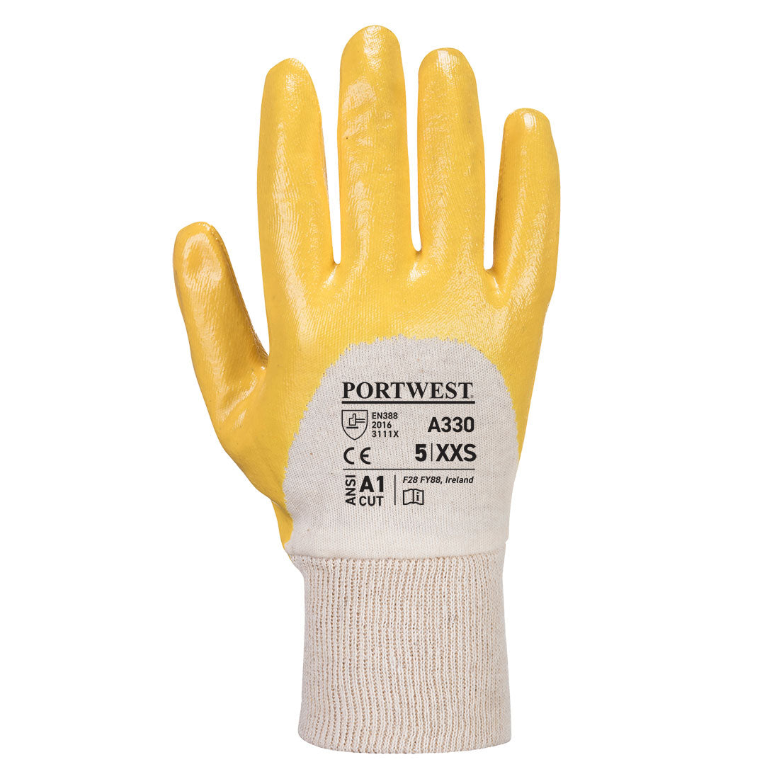 PORTWEST Nitrile Light Knit-wrist Glove Yellow - A330