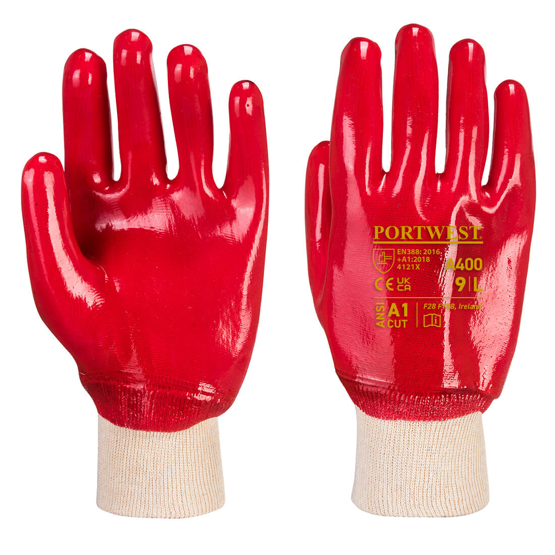 PORTWEST PVC Knit-wrist Glove Red - A400