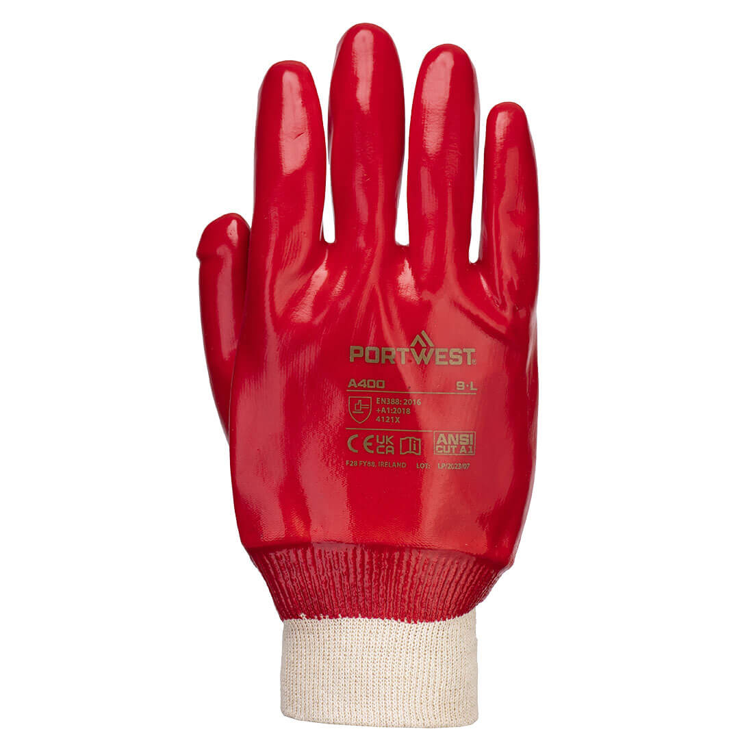 PORTWEST PVC Knit-wrist Glove Red - A400