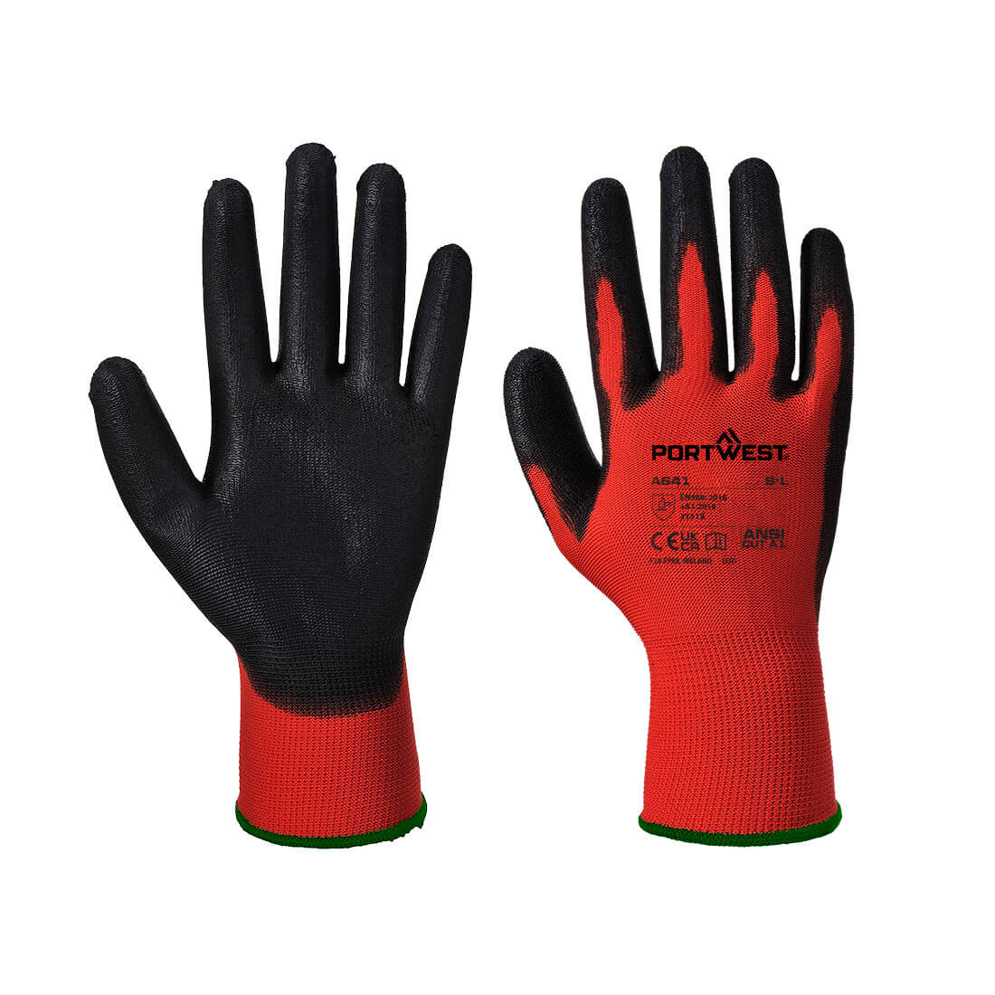 PORTWEST PU Glove Red/Black - A641