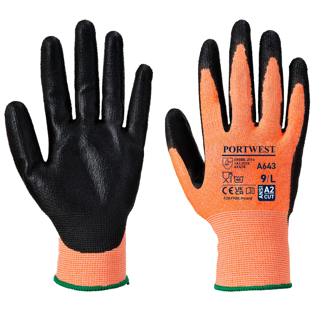 PORTWEST Amber Cut Glove - Nitrile Foam - A643