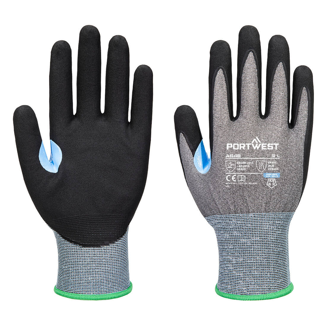 PORTWEST CS Cut D21 Nitrile Glove Grey/Black - A648