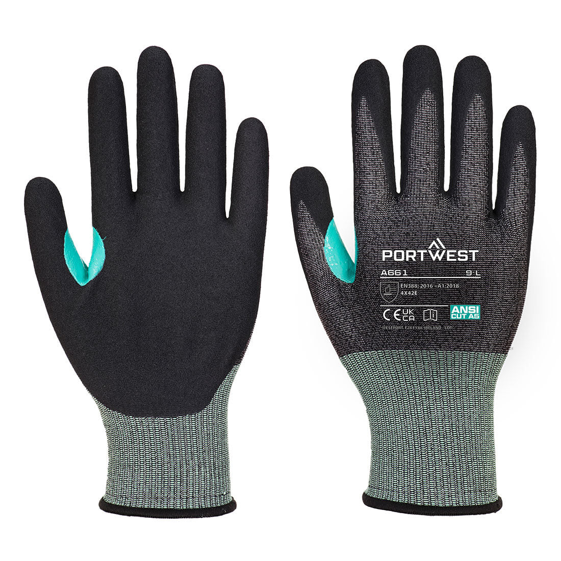 PORTWEST CS Cut E18 Nitrile Glove Black - A661