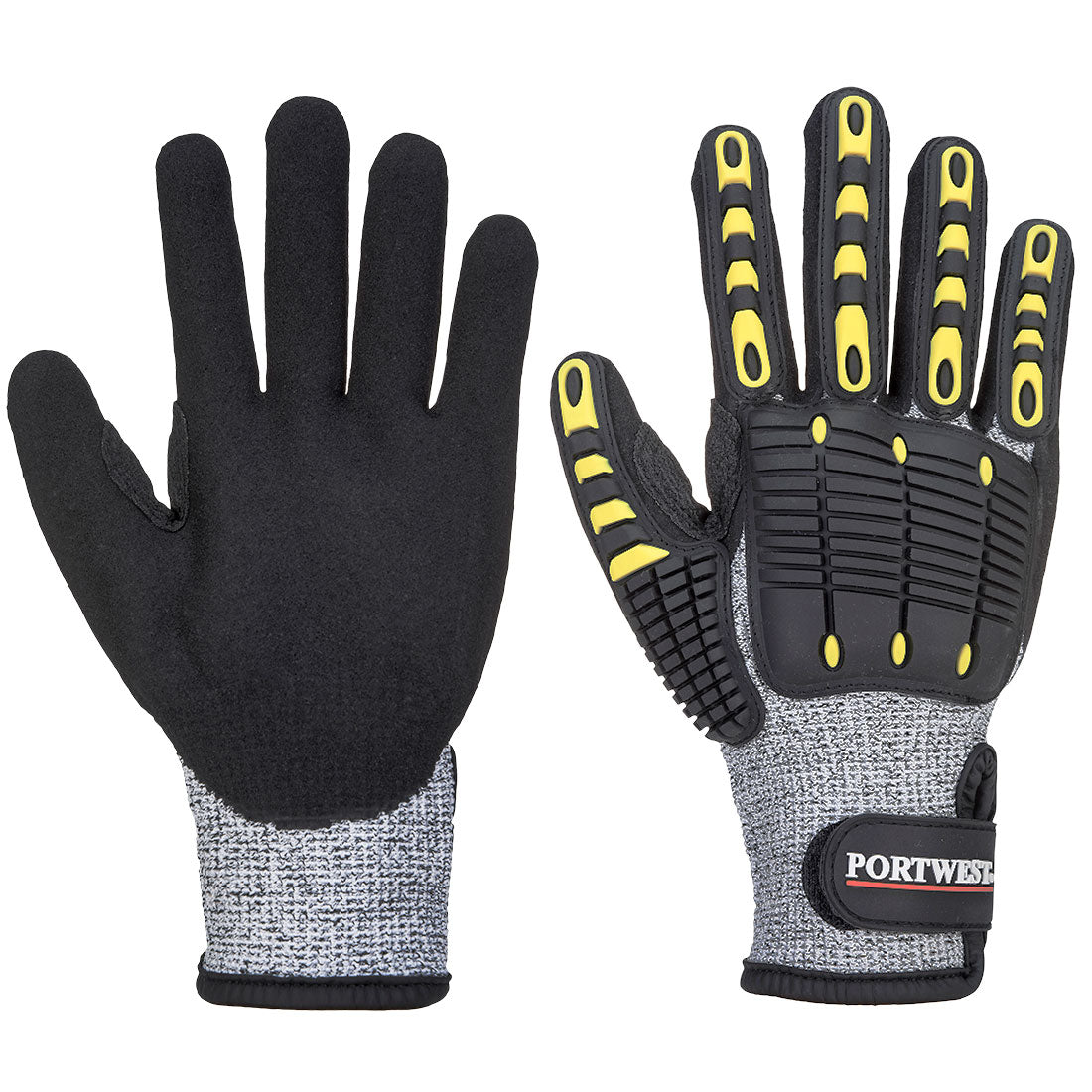 PORTWEST Anti Impact Cut Resistant Glove Grey/Black - A722