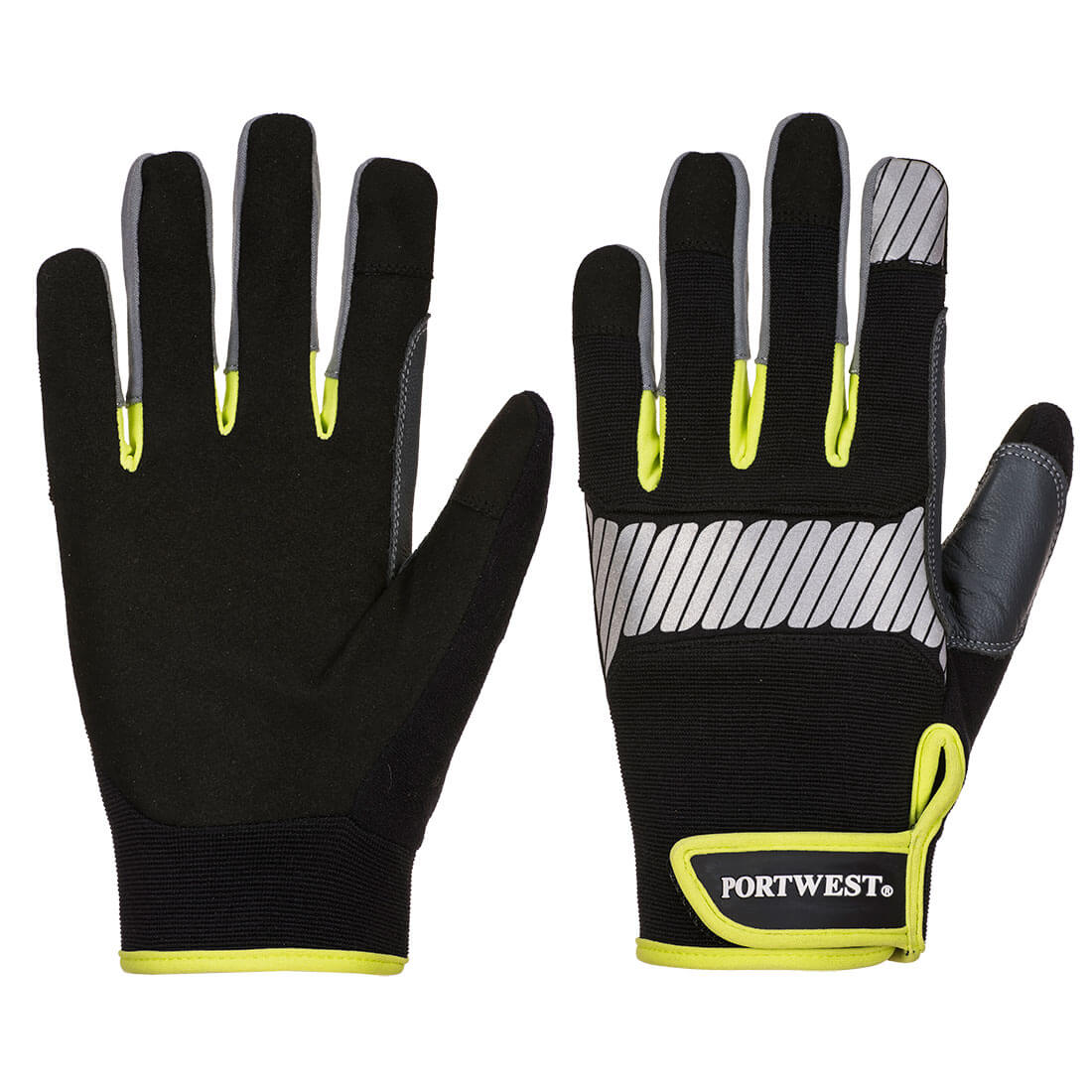 PORTWEST PW3 General Utility Glove Black/Yellow - A770