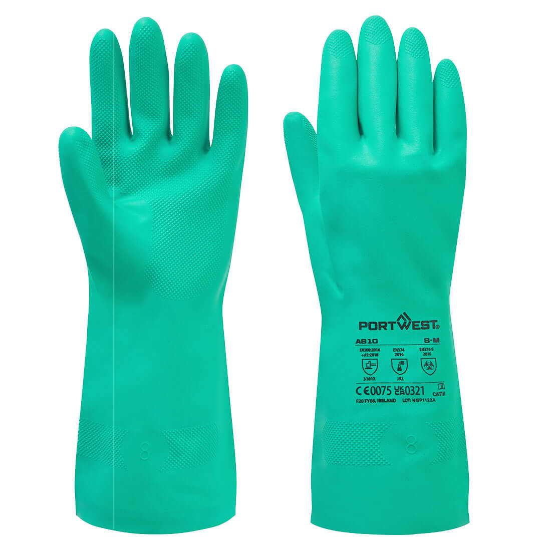 PORTWEST Nitrosafe Chemical Gauntlet Green - A810