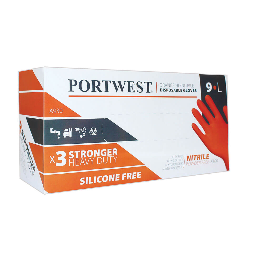 PORTWEST Orange HD Disposable Glove - A930