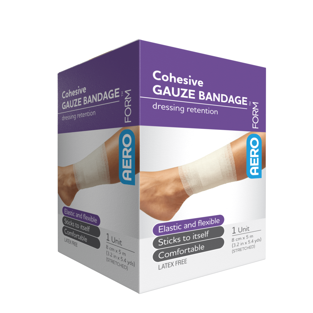 AeroForm Cohesive Gauze Bandage 8cm x 5M