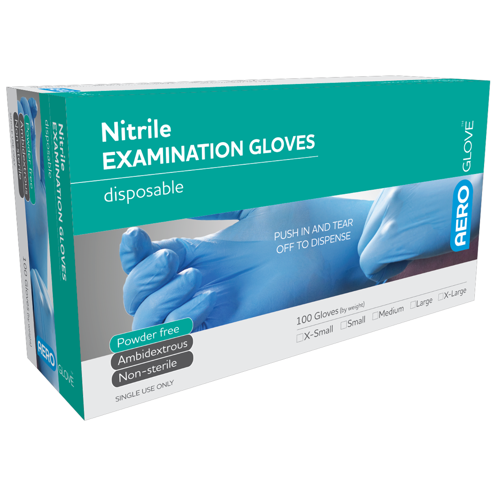 AEROGLOVE Large Nitrile Powder-Free Gloves Box/100